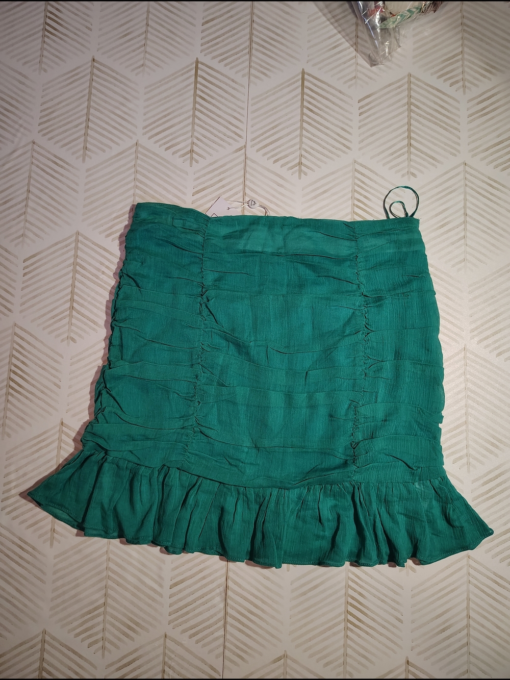 Sage The Label Women’s‎ Green Ruffle Hem Mini Skirt Nwt Size Medium